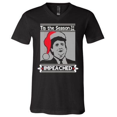 Tis The Season To Be Impeached Ugly Christmas V-Neck T-Shirt