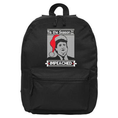 Tis The Season To Be Impeached Ugly Christmas 16 in Basic Backpack