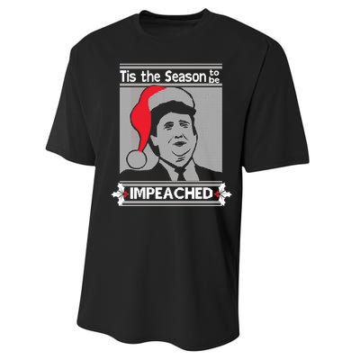 Tis The Season To Be Impeached Ugly Christmas Performance Sprint T-Shirt