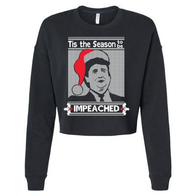 Tis The Season To Be Impeached Ugly Christmas Cropped Pullover Crew