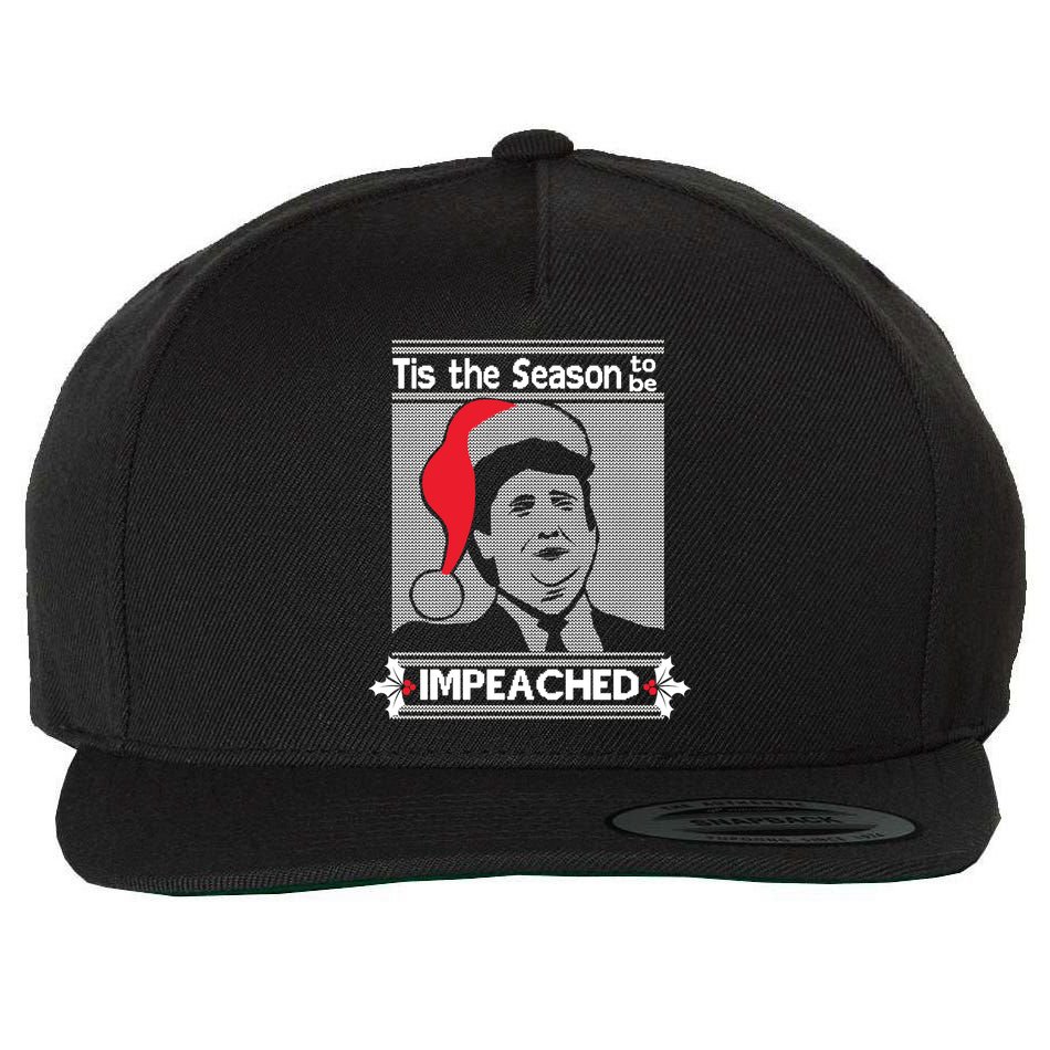 Tis The Season To Be Impeached Ugly Christmas Wool Snapback Cap
