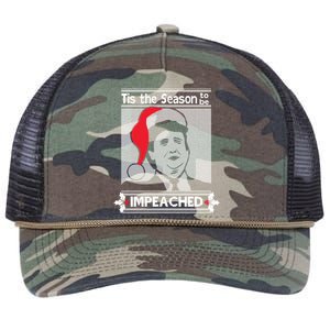 Tis The Season To Be Impeached Ugly Christmas Retro Rope Trucker Hat Cap