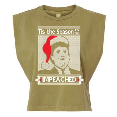 Tis The Season To Be Impeached Ugly Christmas Garment-Dyed Women's Muscle Tee