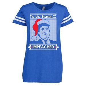 Tis The Season To Be Impeached Ugly Christmas Enza Ladies Jersey Football T-Shirt