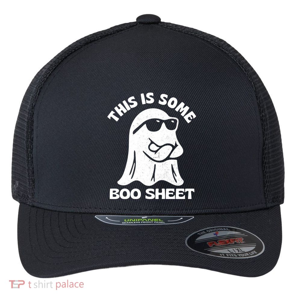 This Is Some Boo Sheet Funny Ghost Flexfit Unipanel Trucker Cap