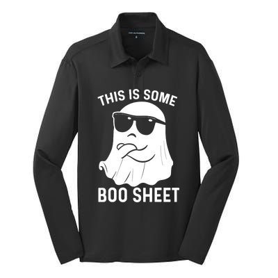 This Is Some Boo Sheet Ghost Halloween Costume Men Women Silk Touch Performance Long Sleeve Polo