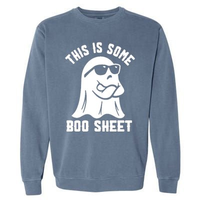 This Is Some Boo Sheet Ghost Cute Boo Ghost Halloween Spooky Garment-Dyed Sweatshirt