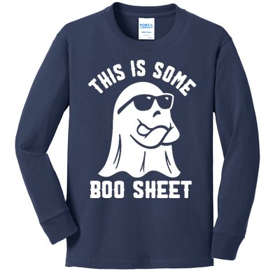 This Is Some Boo Sheet Ghost Cute Boo Ghost Halloween Spooky Kids Long Sleeve Shirt