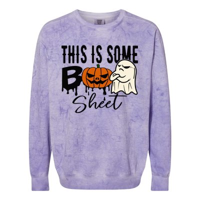 This Is Some Boo Sheet Halloween Costume Funny Angry Ghost Colorblast Crewneck Sweatshirt