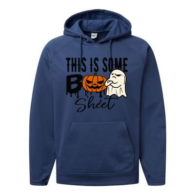 This Is Some Boo Sheet Halloween Costume Funny Angry Ghost Performance Fleece Hoodie