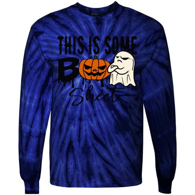 This Is Some Boo Sheet Halloween Costume Funny Angry Ghost Tie-Dye Long Sleeve Shirt