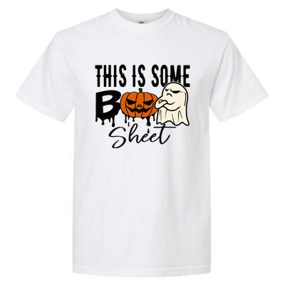 This Is Some Boo Sheet Halloween Costume Funny Angry Ghost Garment-Dyed Heavyweight T-Shirt