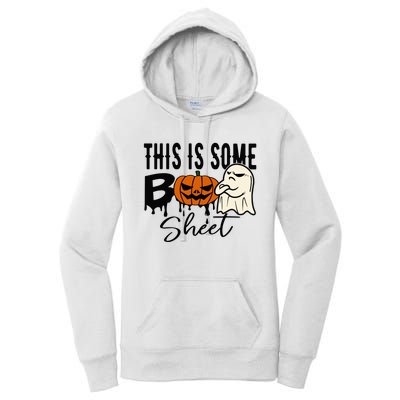 This Is Some Boo Sheet Halloween Costume Funny Angry Ghost Women's Pullover Hoodie