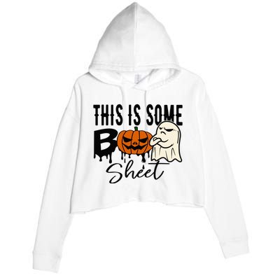 This Is Some Boo Sheet Halloween Costume Funny Angry Ghost Crop Fleece Hoodie