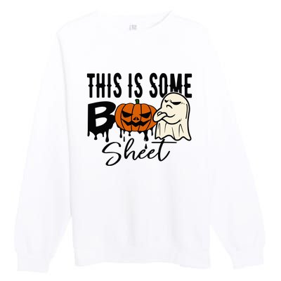 This Is Some Boo Sheet Halloween Costume Funny Angry Ghost Premium Crewneck Sweatshirt