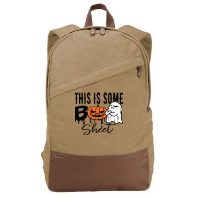 This Is Some Boo Sheet Halloween Costume Funny Angry Ghost Cotton Canvas Backpack