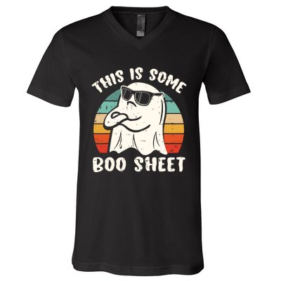 This Is Some Boo Sheet Halloween Ghost Funny Gift Men Women V-Neck T-Shirt