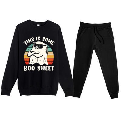 This Is Some Boo Sheet Halloween Ghost Funny Gift Men Women Premium Crewneck Sweatsuit Set