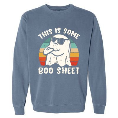 This Is Some Boo Sheet Halloween Ghost Funny Gift Men Women Garment-Dyed Sweatshirt