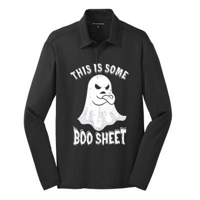 This Is Some Boo Sheet Halloween Ghost Funny Men Women Silk Touch Performance Long Sleeve Polo