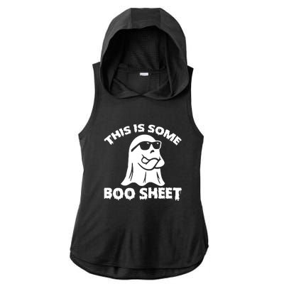 Funny Halloween Boo Ghost Costume This is Some Boo Sheet Ladies PosiCharge Tri-Blend Wicking Draft Hoodie Tank