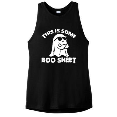 Funny Halloween Boo Ghost Costume This is Some Boo Sheet Ladies PosiCharge Tri-Blend Wicking Tank