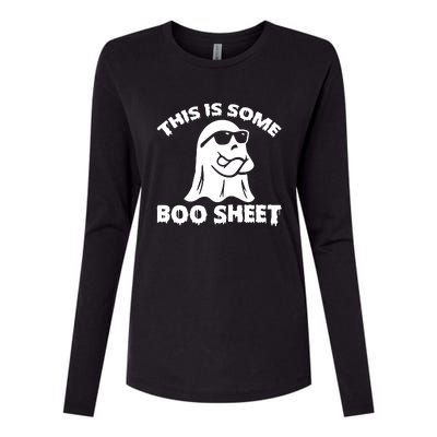 Funny Halloween Boo Ghost Costume This is Some Boo Sheet Womens Cotton Relaxed Long Sleeve T-Shirt