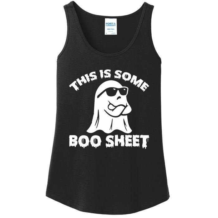 Funny Halloween Boo Ghost Costume This is Some Boo Sheet Ladies Essential Tank