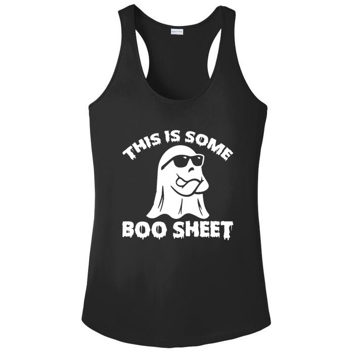 Funny Halloween Boo Ghost Costume This is Some Boo Sheet Ladies PosiCharge Competitor Racerback Tank