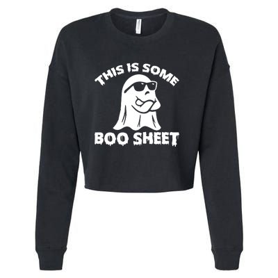 Funny Halloween Boo Ghost Costume This is Some Boo Sheet Cropped Pullover Crew