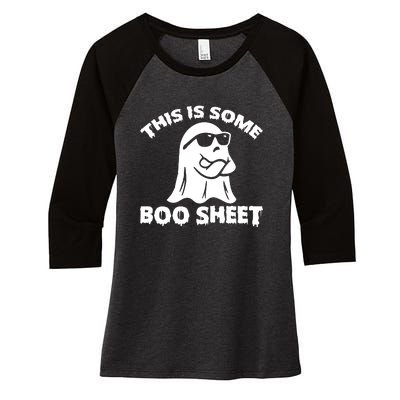 Funny Halloween Boo Ghost Costume This is Some Boo Sheet Women's Tri-Blend 3/4-Sleeve Raglan Shirt