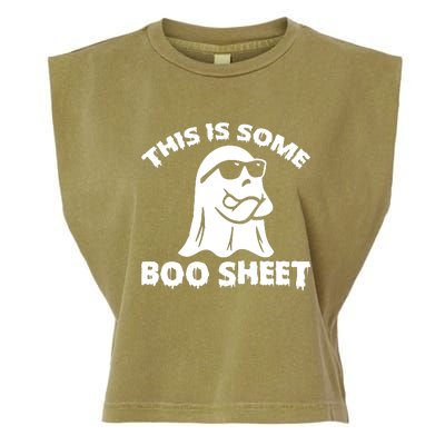 Funny Halloween Boo Ghost Costume This is Some Boo Sheet Garment-Dyed Women's Muscle Tee