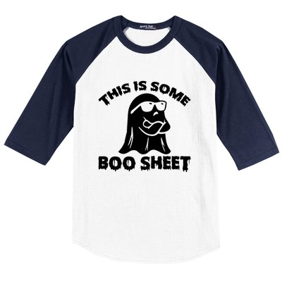 Funny Halloween Boo Ghost Costume This is Some Boo Sheet Baseball Sleeve Shirt