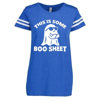 Funny Halloween Boo Ghost Costume This is Some Boo Sheet Enza Ladies Jersey Football T-Shirt