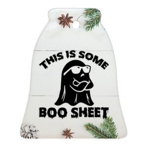 Funny Halloween Boo Ghost Costume This is Some Boo Sheet Ceramic Bell Ornament