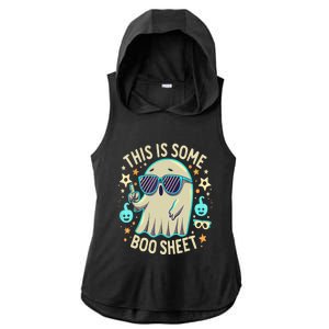 This Is Some Boo Sheet Ghost Halloween Costume Ladies PosiCharge Tri-Blend Wicking Draft Hoodie Tank