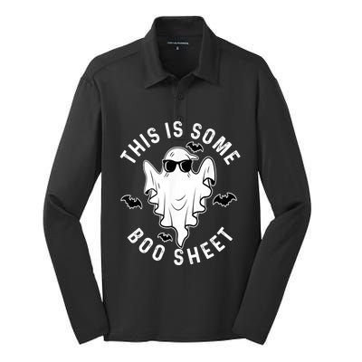 This Is Some Boo Sheet Halloween Costume Silk Touch Performance Long Sleeve Polo