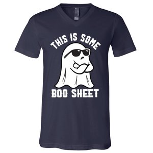 This Is Some Boo Sheet Funny Halloween Ghost V-Neck T-Shirt