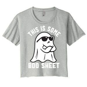 This Is Some Boo Sheet Funny Halloween Ghost Women's Crop Top Tee