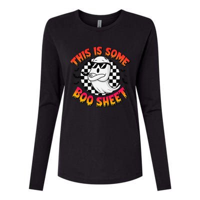 This Is Some Boo Sheet Ghost Halloween Womens Cotton Relaxed Long Sleeve T-Shirt