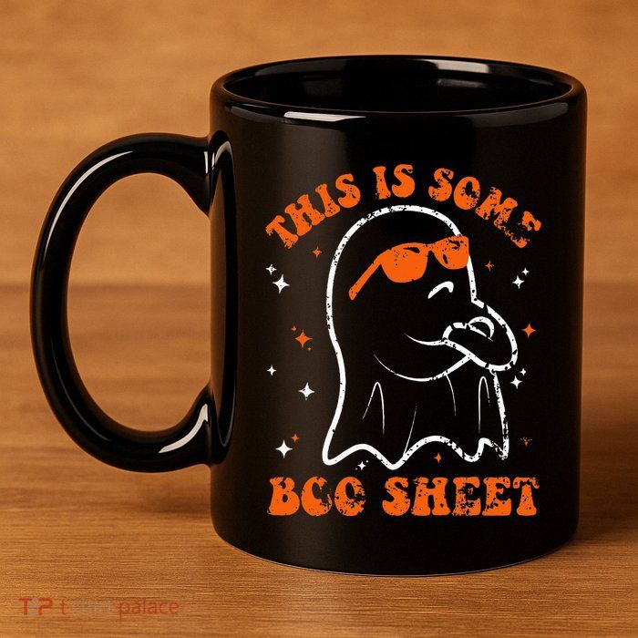 This Is Some Boo Sheet Funny Ghost Halloween Costume Retro 11oz C Handle Ceramic Mug