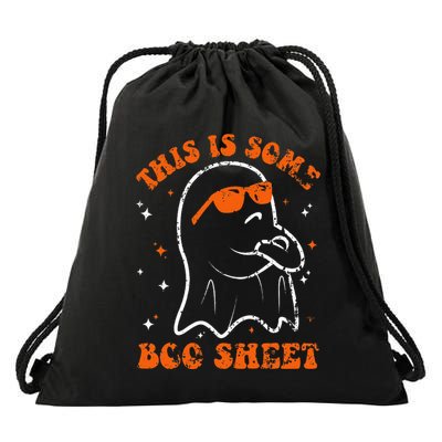 This Is Some Boo Sheet Funny Ghost Halloween Costume Retro Drawstring Bag