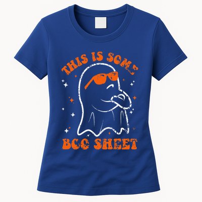 This Is Some Boo Sheet Funny Ghost Halloween Costume Retro Womens T-Shirt