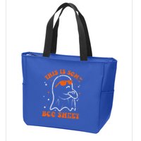 This Is Some Boo Sheet Funny Ghost Halloween Costume Retro Zip Tote Bag