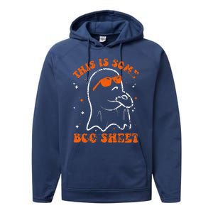 This Is Some Boo Sheet Funny Ghost Halloween Costume Retro Performance Fleece Hoodie