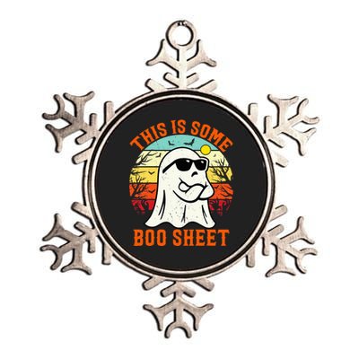 This Is Some Boo Sheet Ghost Retro Halloween Funny Halloween Metallic Star Ornament