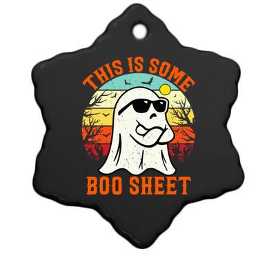 This Is Some Boo Sheet Ghost Retro Halloween Funny Halloween Ceramic Star Ornament