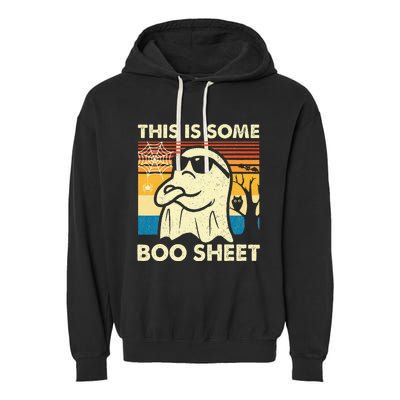 This Is Some Boo Sheet Ghost Retro Funny Halloween Garment-Dyed Fleece Hoodie