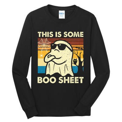 This Is Some Boo Sheet Ghost Retro Funny Halloween Tall Long Sleeve T-Shirt