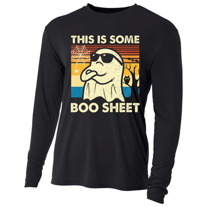 This Is Some Boo Sheet Ghost Retro Funny Halloween Cooling Performance Long Sleeve Crew